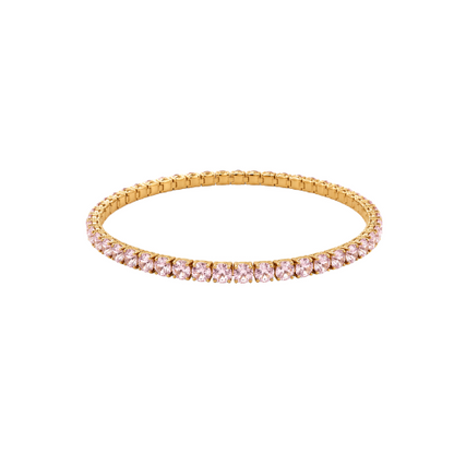 Pulseira Elástica Brilhantes Colorida Dourado