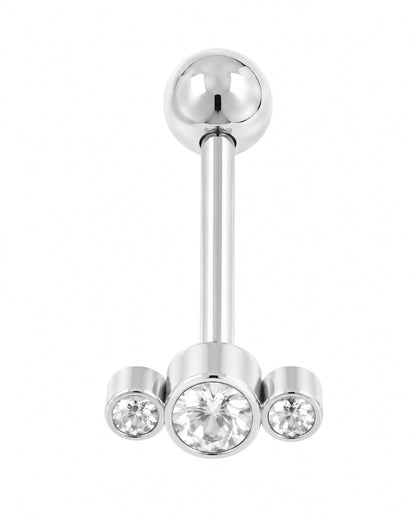 Piercing 3 Brilhantes Dourado ou Prateado