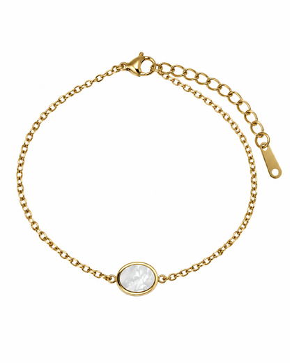 Pulseira Madrepérola Oval Dourado ou Prateado