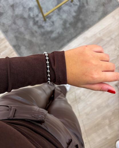 pulseira bolinhas dourado aço inox 316l