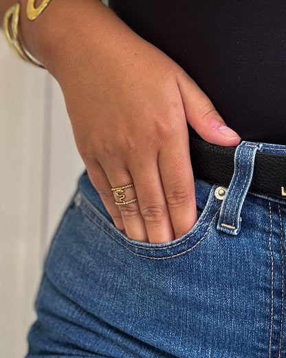 Anel Serpente Ajustável | Dourado | Aço Inoxidável