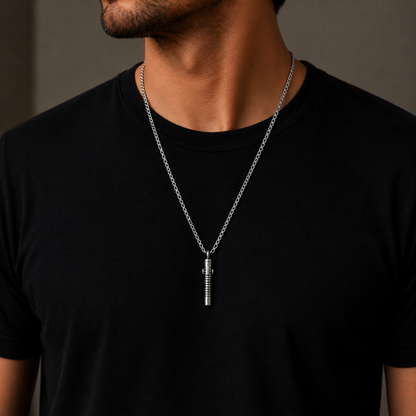 Colar Masculino Pendente Prateado