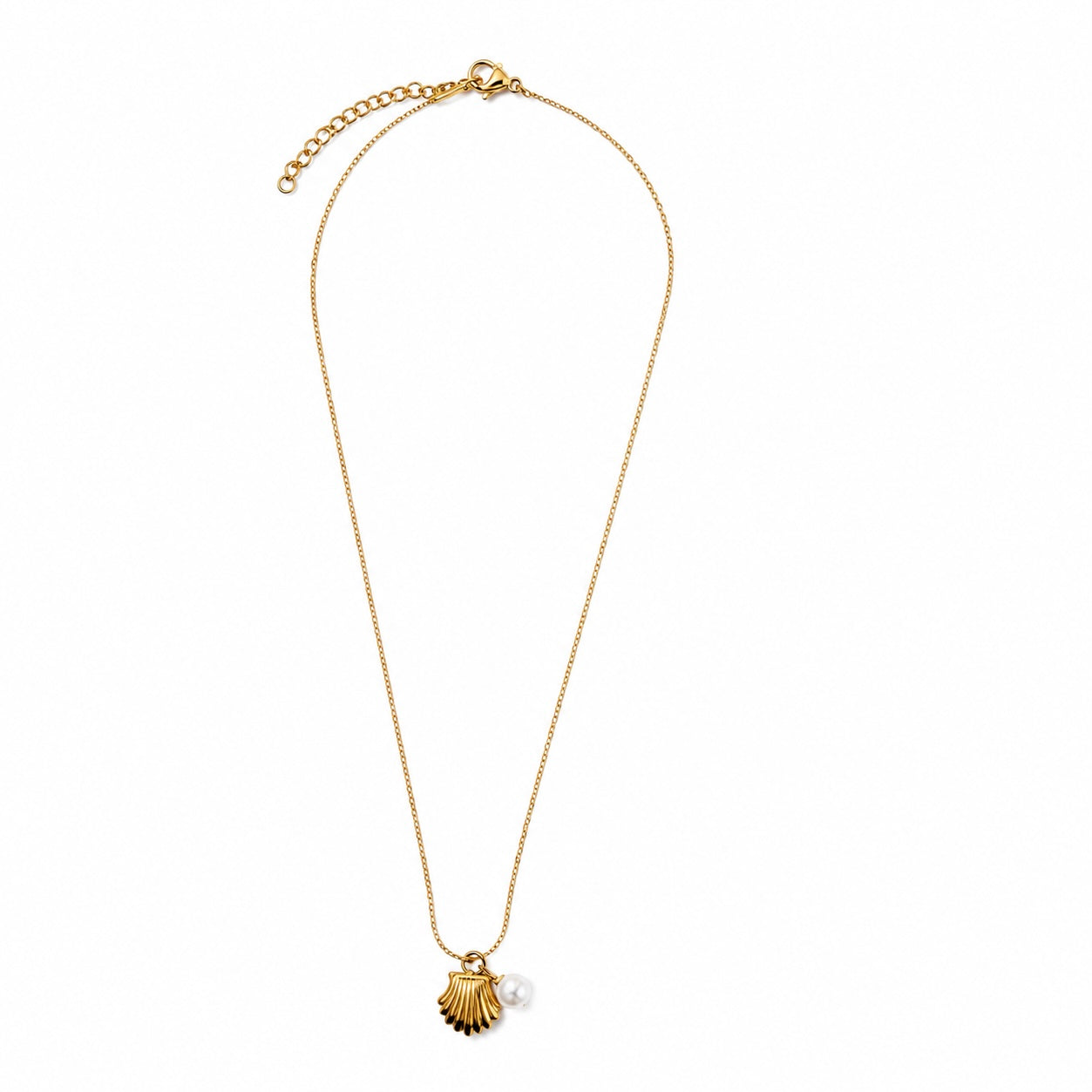 Colar Pendente e Pérola Dourado