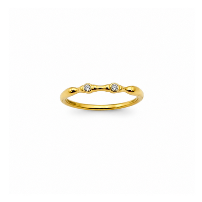 Anel Ajustável Mini Brilhantes Dourado ou Prateado