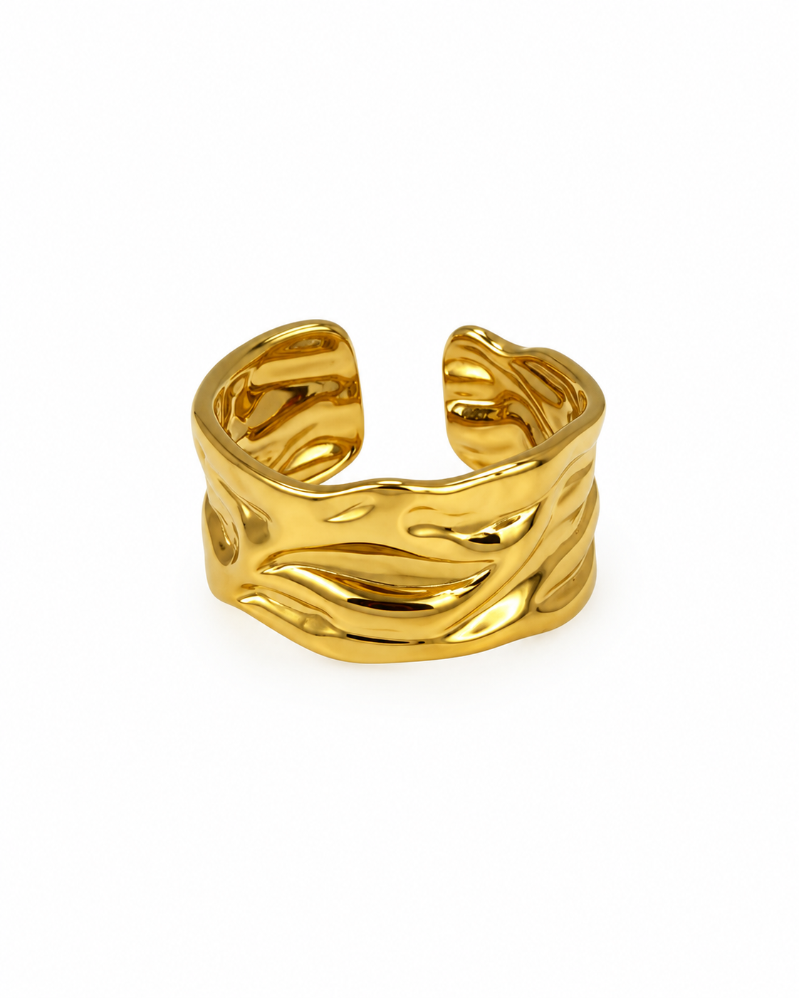 Anel Irregular Dourado ou Prateado