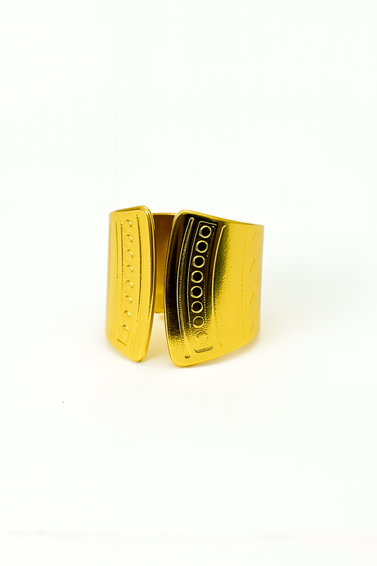 Anel Fivela Ajustável | Dourado | Aço Inoxidável