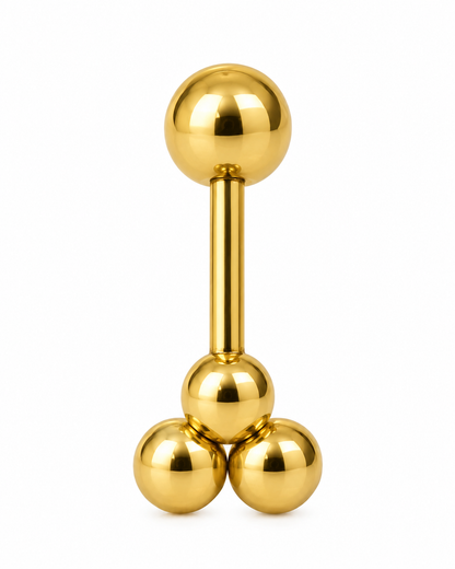 Piercing 3 Bolinhas Dourado ou Prateado
