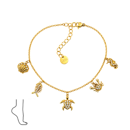 Pulseira de Pé Tartarugas Dourado ou Prateado