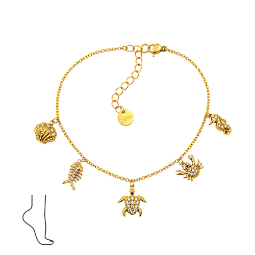 Pulseira de Pé Tartarugas Dourado ou Prateado