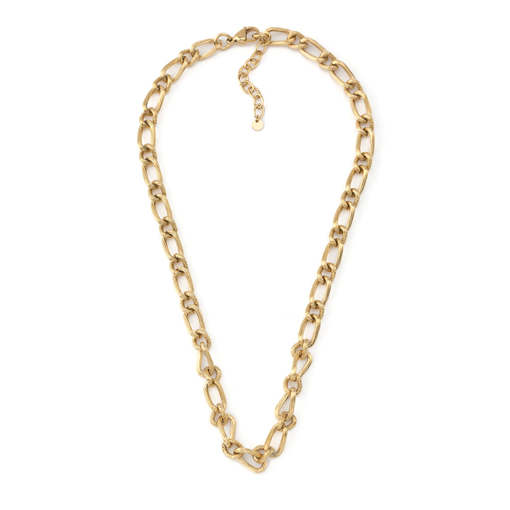 Colar Corrente Trabalhado Dourado ou Prateado