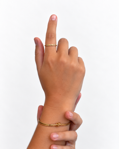 Anel Mini Brilhantes Dourado