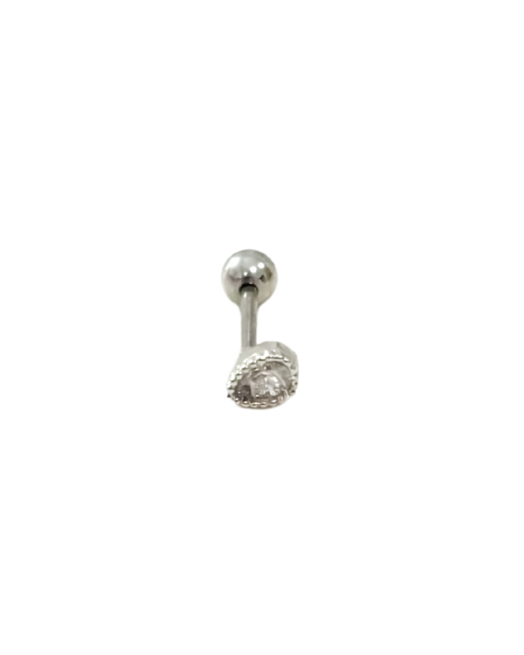 piercing gota prateado aço inox 316l