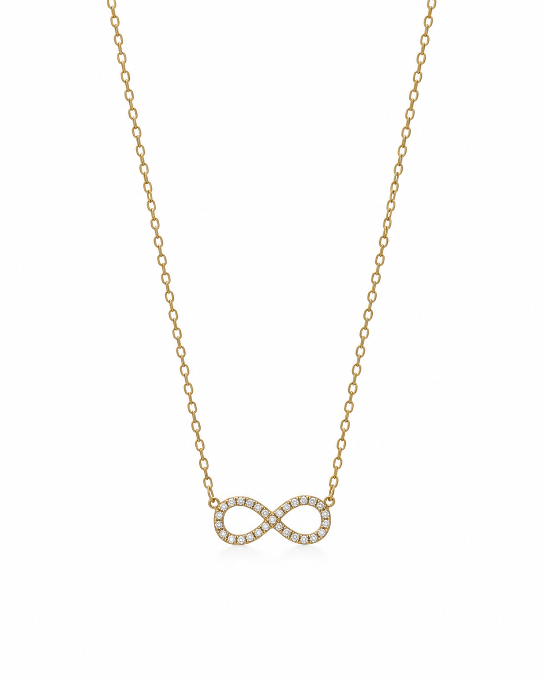 Colar Infinito Brilhantes Dourado