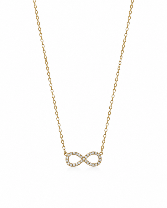 Colar Infinito Brilhantes Dourado