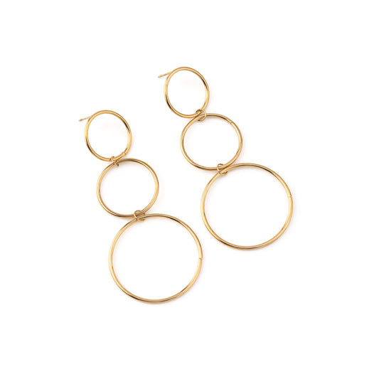 Brincos Círculos Compridos Dourado