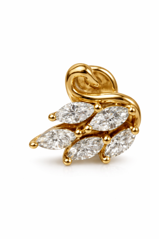 Piercing Cisne Dourado ou Prateado
