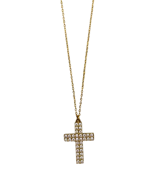 Colar Shine Cross Dourado