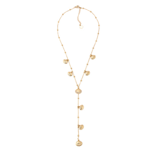 Colar Gravata com Pendentes Dourado