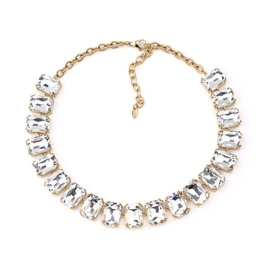 Colar Brilhantes Maxi Branco Vermelho ou Preto