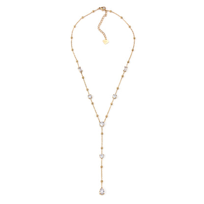 Colar Brilhantes Gravata Dourado ou Prateado