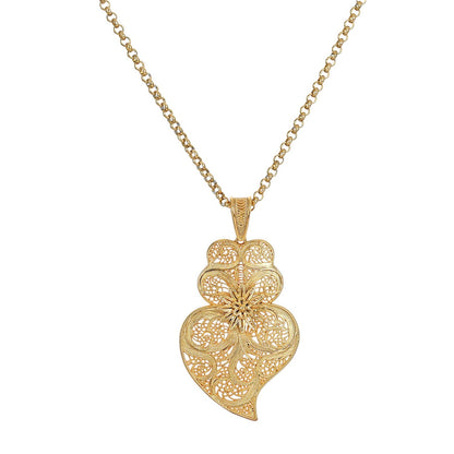 Colar Coração de Viana Banho de Ouro