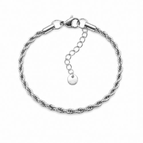 Pulseira Malha Torcida Fina Dourado, Prateado ou Mix