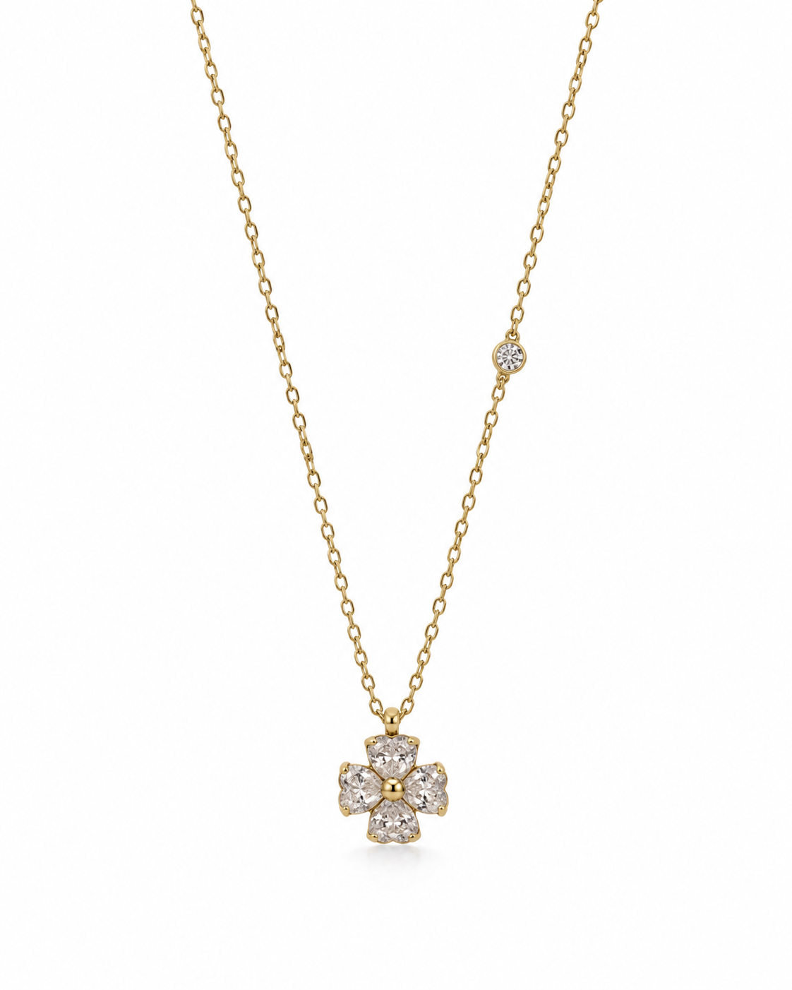 Colar Trevo Brilhante Dourado ou Prateado