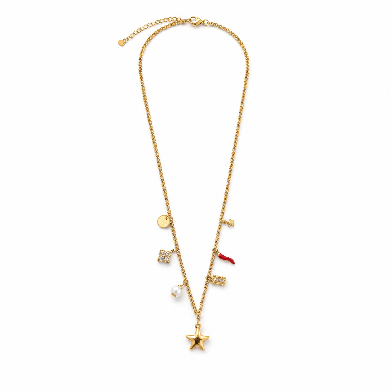 Colar Charms Estrela Dourado