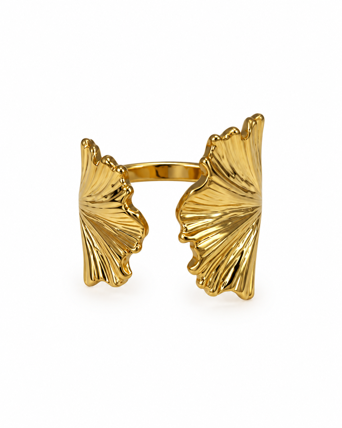 Anel 2 Folhas Dourado ou Prateado