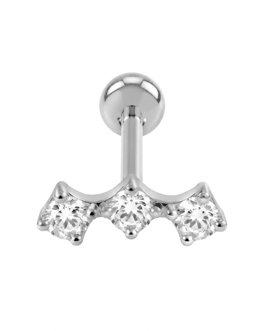 Piercing 3 Brilhantes Dourado ou Prateado