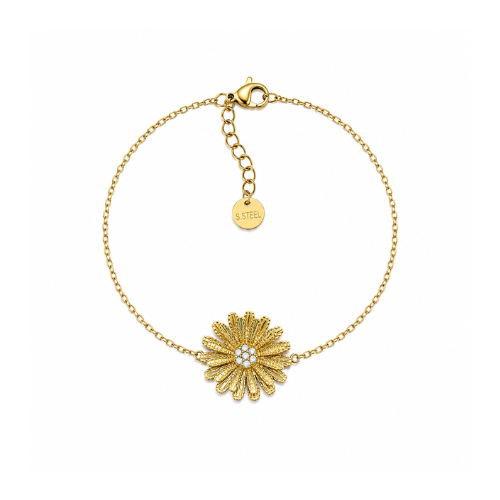 Pulseira Flor Dourado ou Prateado