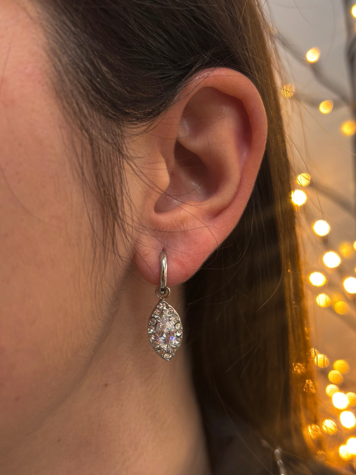 Brincos Gota Prateado