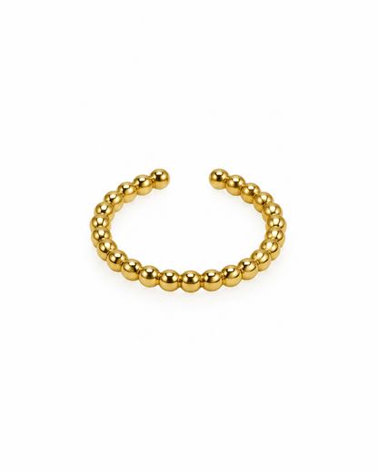 Anel Simples Bolinhas Dourado ou Prateado