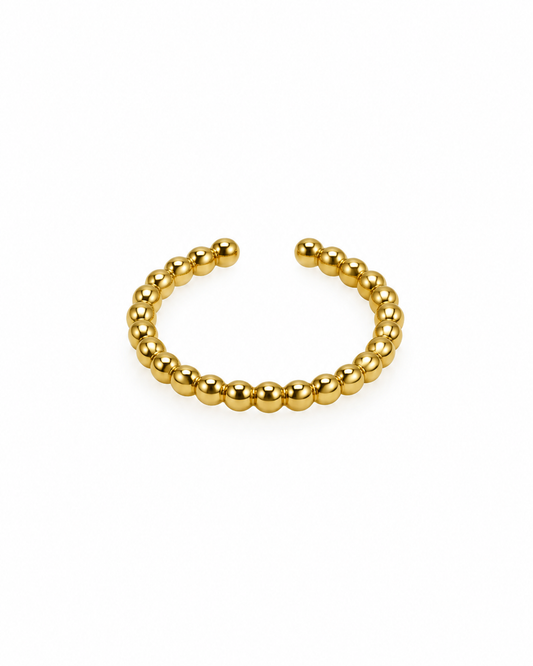 Anel Simples Bolinhas Dourado ou Prateado