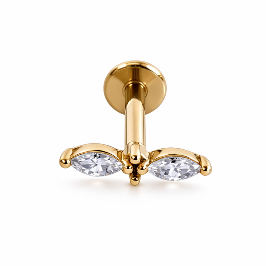 Piercing Mini Folha Dourado ou Prateado