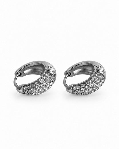 Brincos Argola Gota Brilhantes Dourado ou Prateado 12mm, 14mm ou 16mm