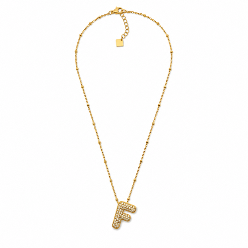 Colar Inicial Bubbles Brilhantes Dourado ou Prateado