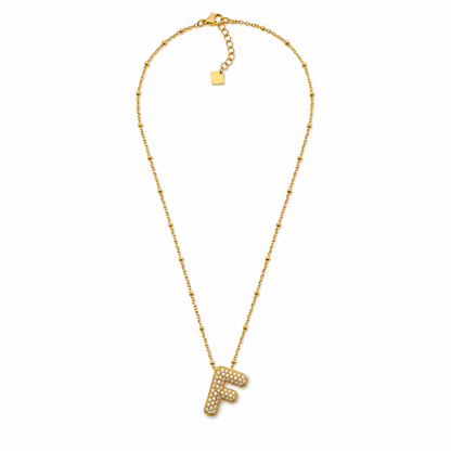 Colar Inicial Bubbles Brilhantes Dourado ou Prateado