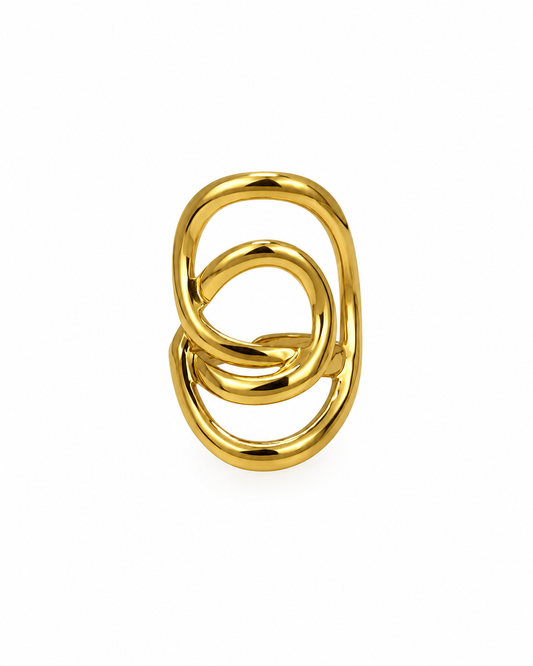 Anel Circular Irregular Dourado ou Prateado