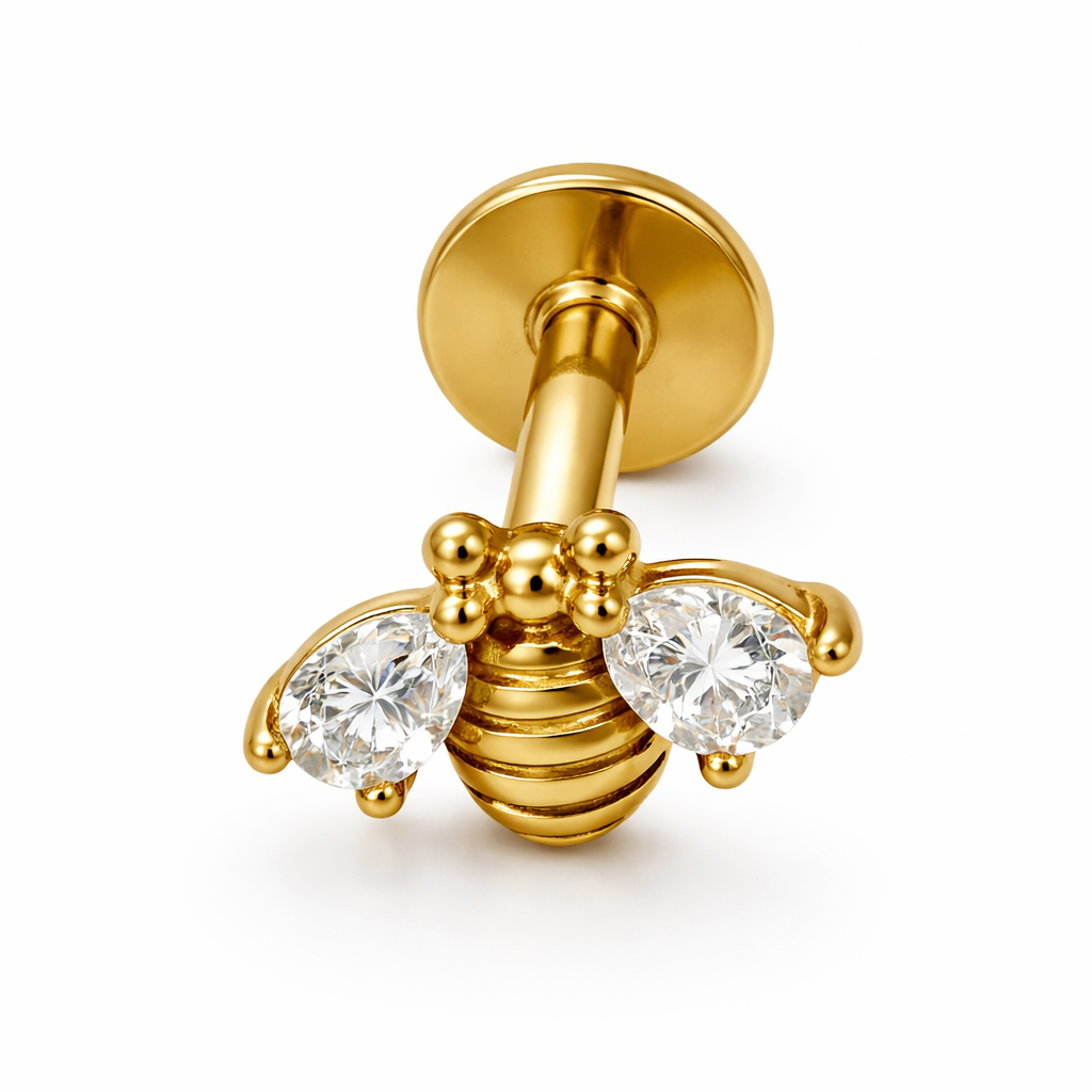 Piercing Abelha Dourado ou Prateado