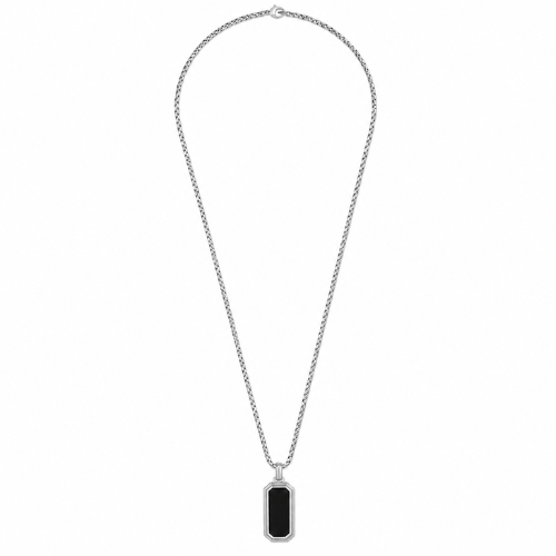 Colar Masculino Pendente Preto Dourado ou Prateado