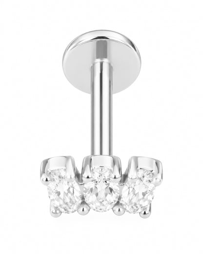Piercing 3 Brilhos Dourado ou Prateado
