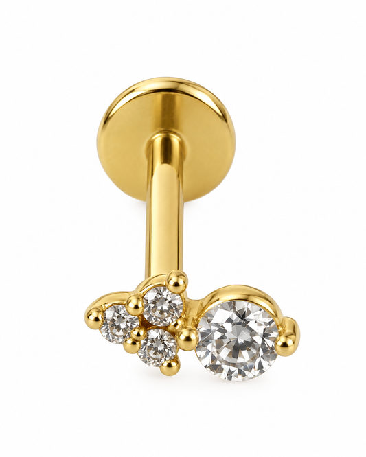 Piercing Brilhantes Dourado ou Prateado