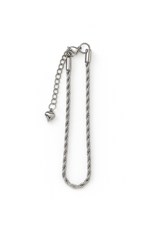 Pulseira Torcida | Prateado | Aço Inoxidável
