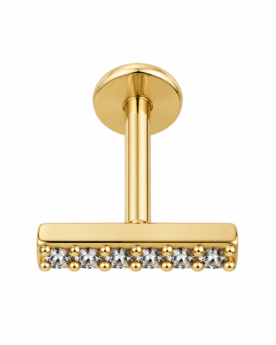 Piercing Travessão Dourado ou Prateado