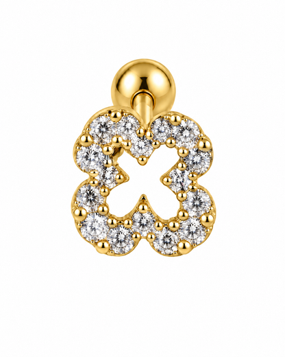 Piercing Trevo Dourado ou Prateado