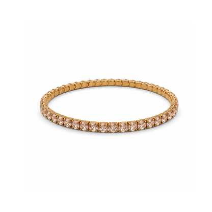 Pulseira Elástica Brilhantes Colorida Dourado