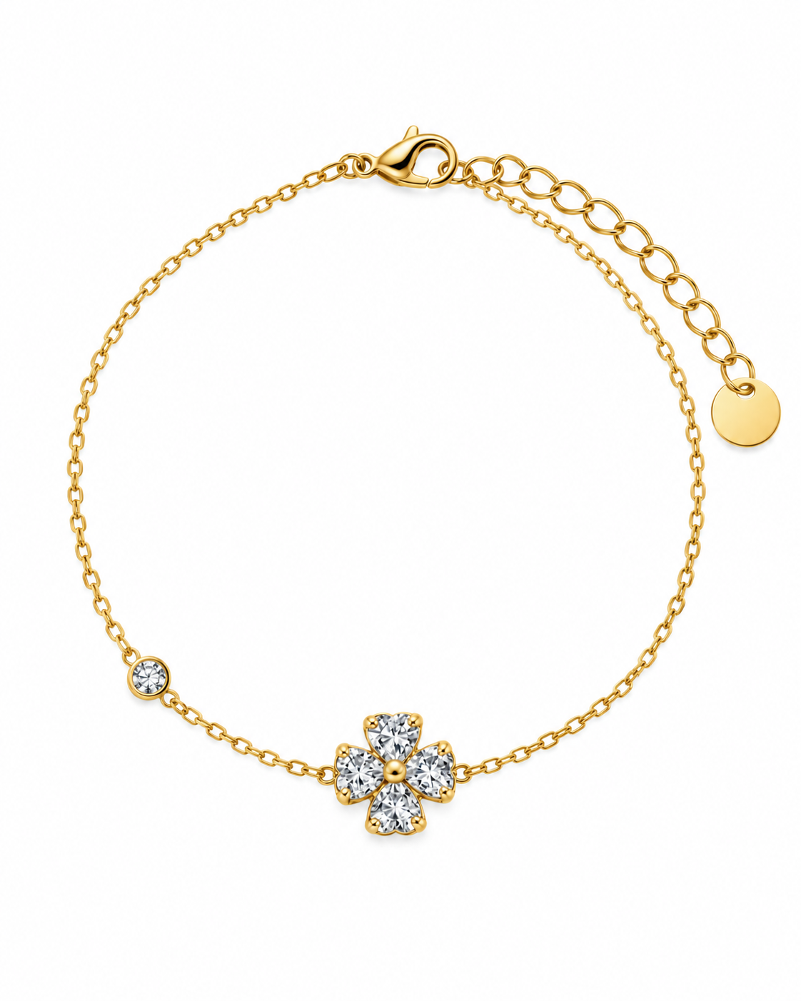 Pulseira Trevo Brilhante Dourado ou Prateado