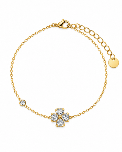 Pulseira Trevo Brilhante Dourado ou Prateado