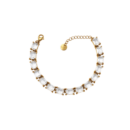 Pulseira Brilhantes Colorido Dourado